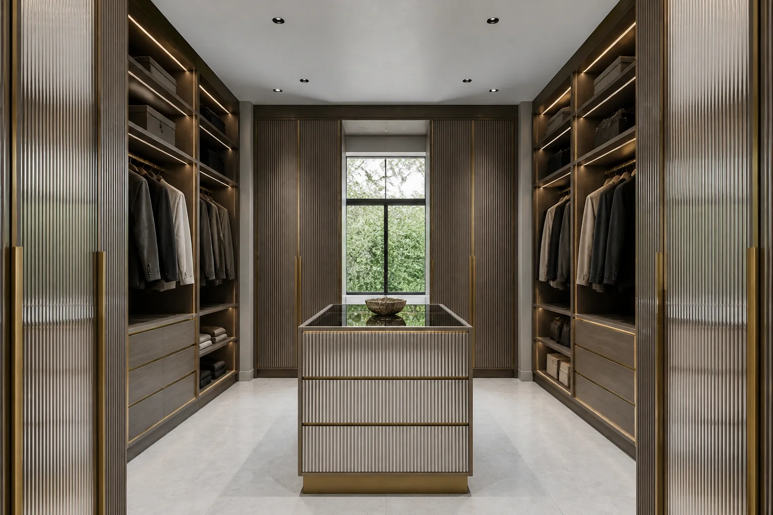 A Art Deco walk-in closet remodel