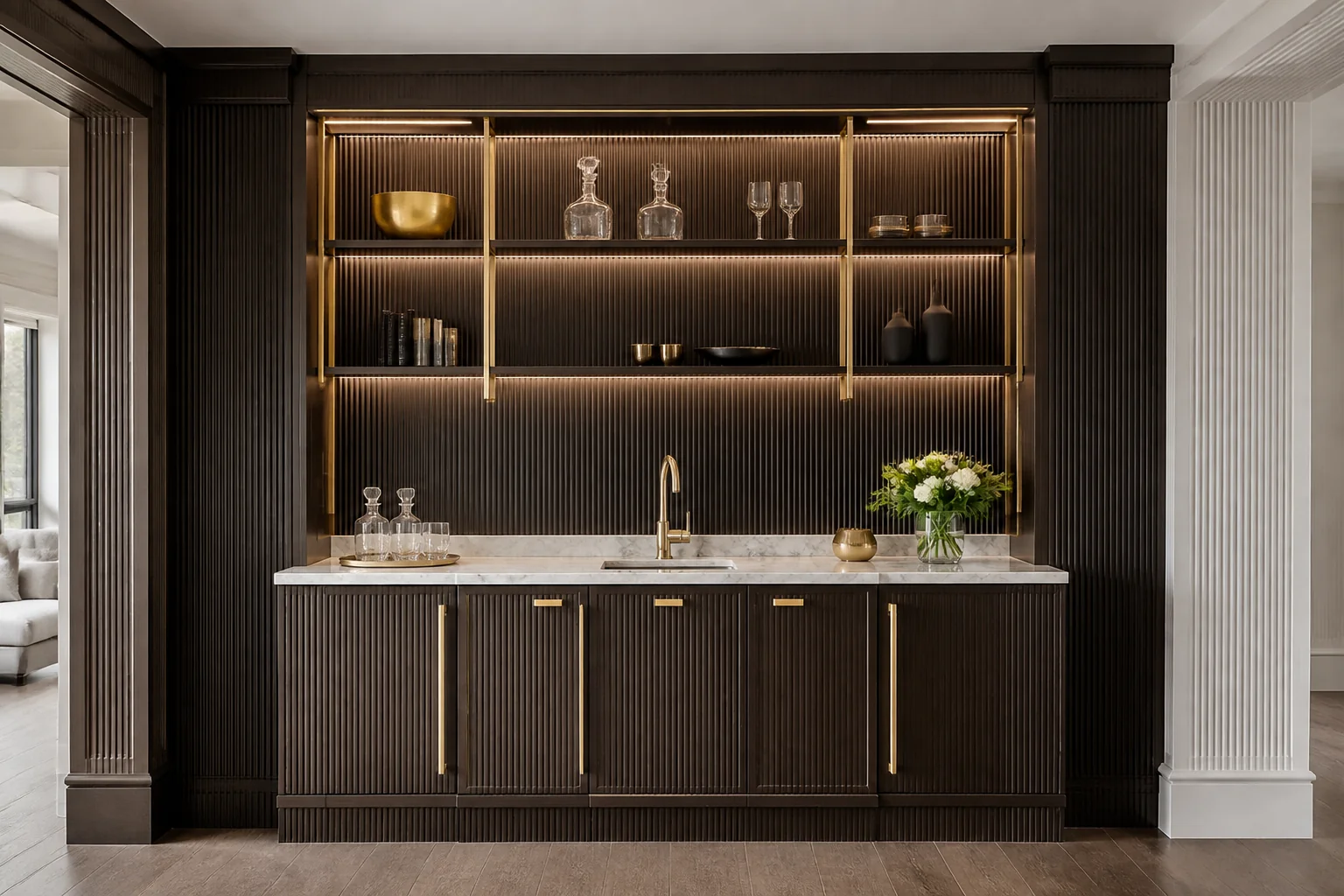 A Art Deco wet bar remodel