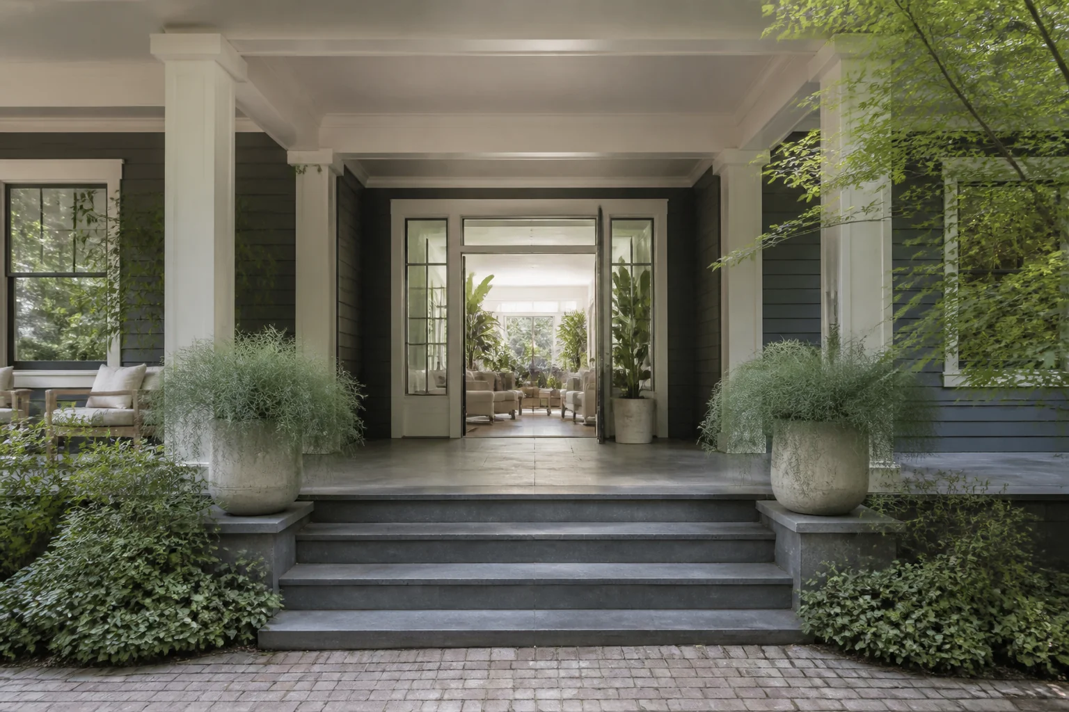 A Biophilic front porch remodel