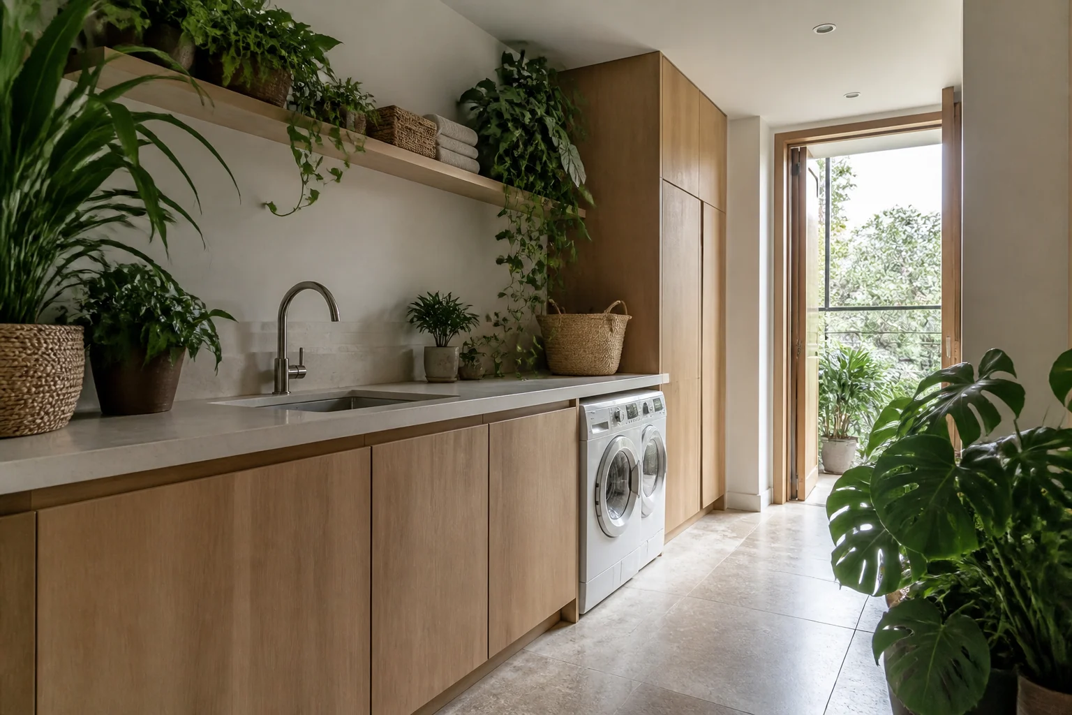 A Biophilic laundry room remodel