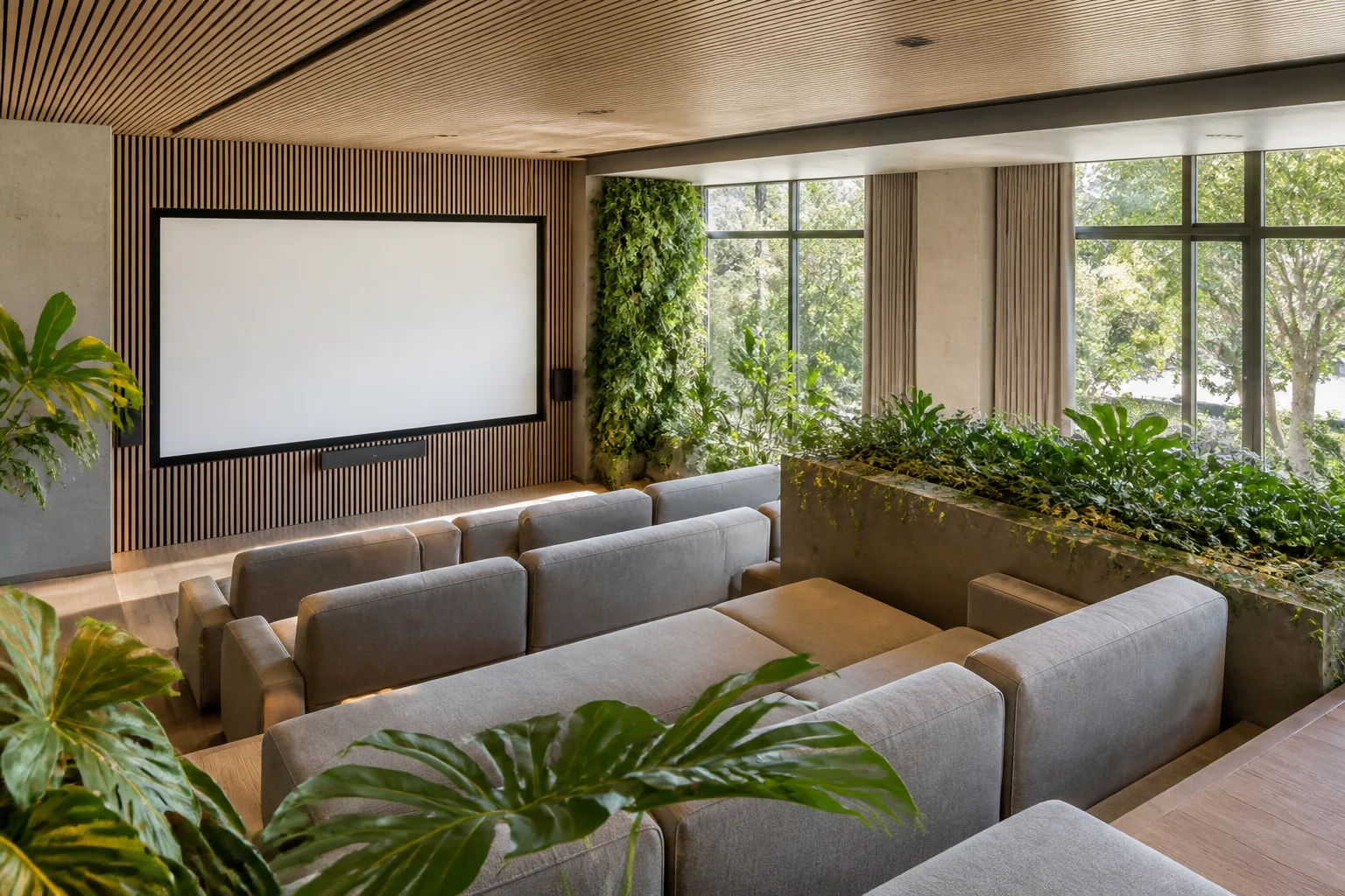 A Biophilic media room remodel