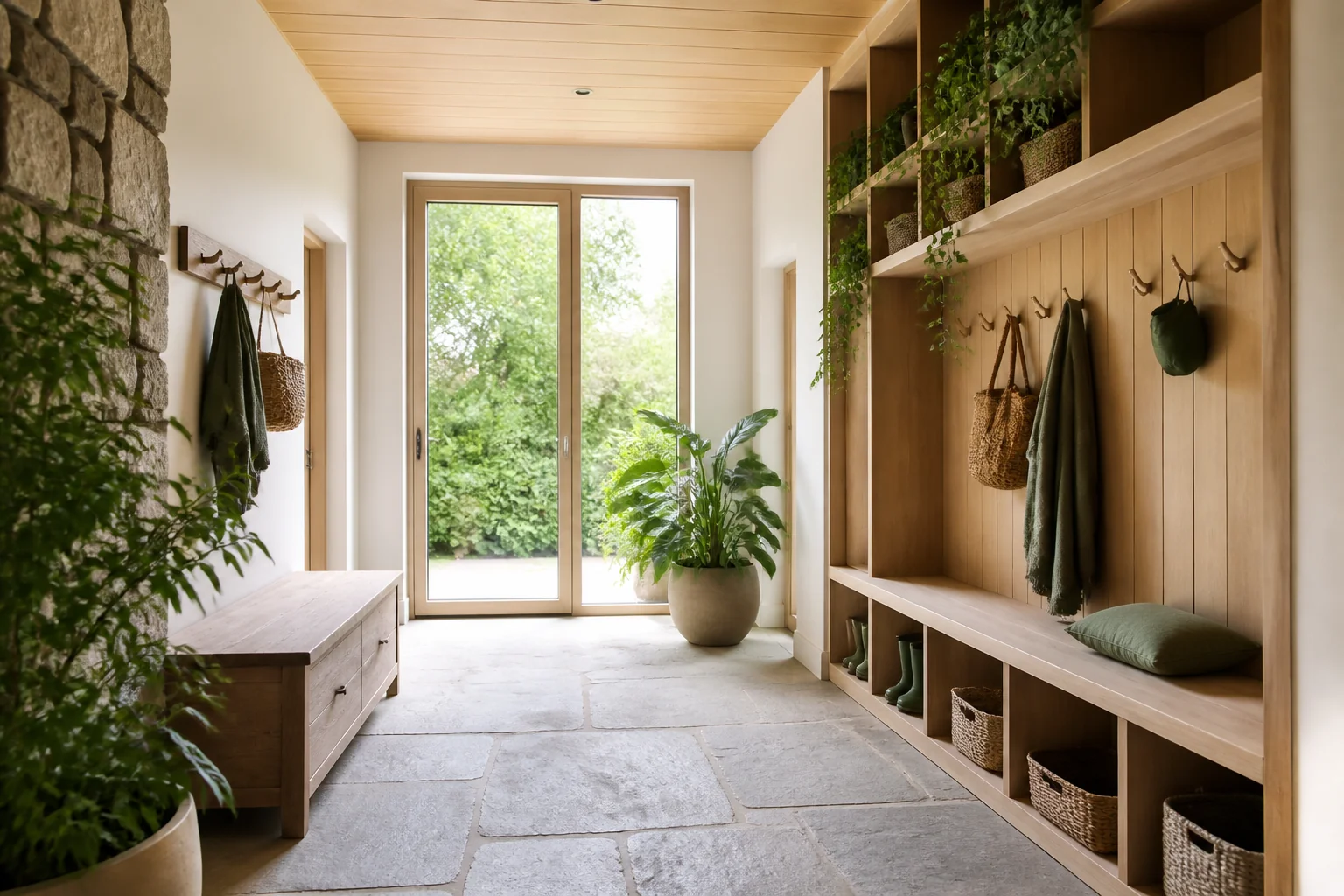 A Biophilic mudroom remodel