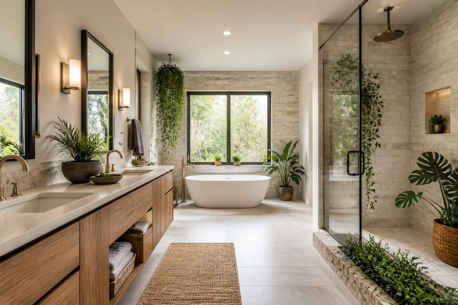 A Biophilic primary bathroom remodel