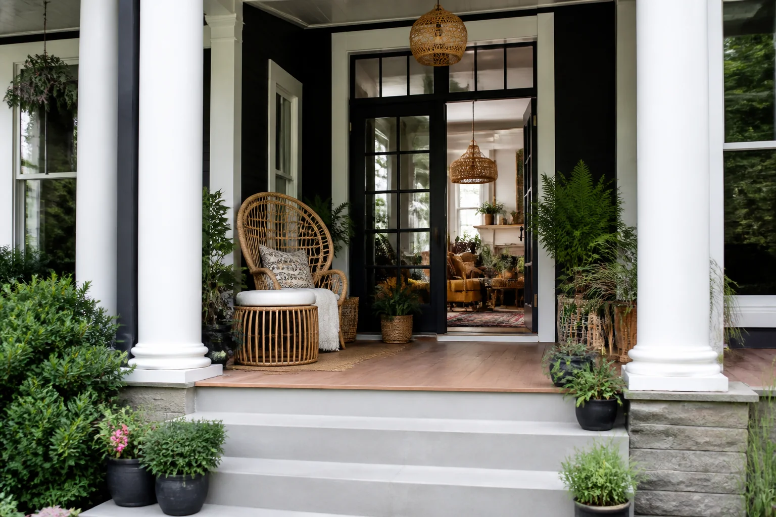 A Bohemian front porch remodel