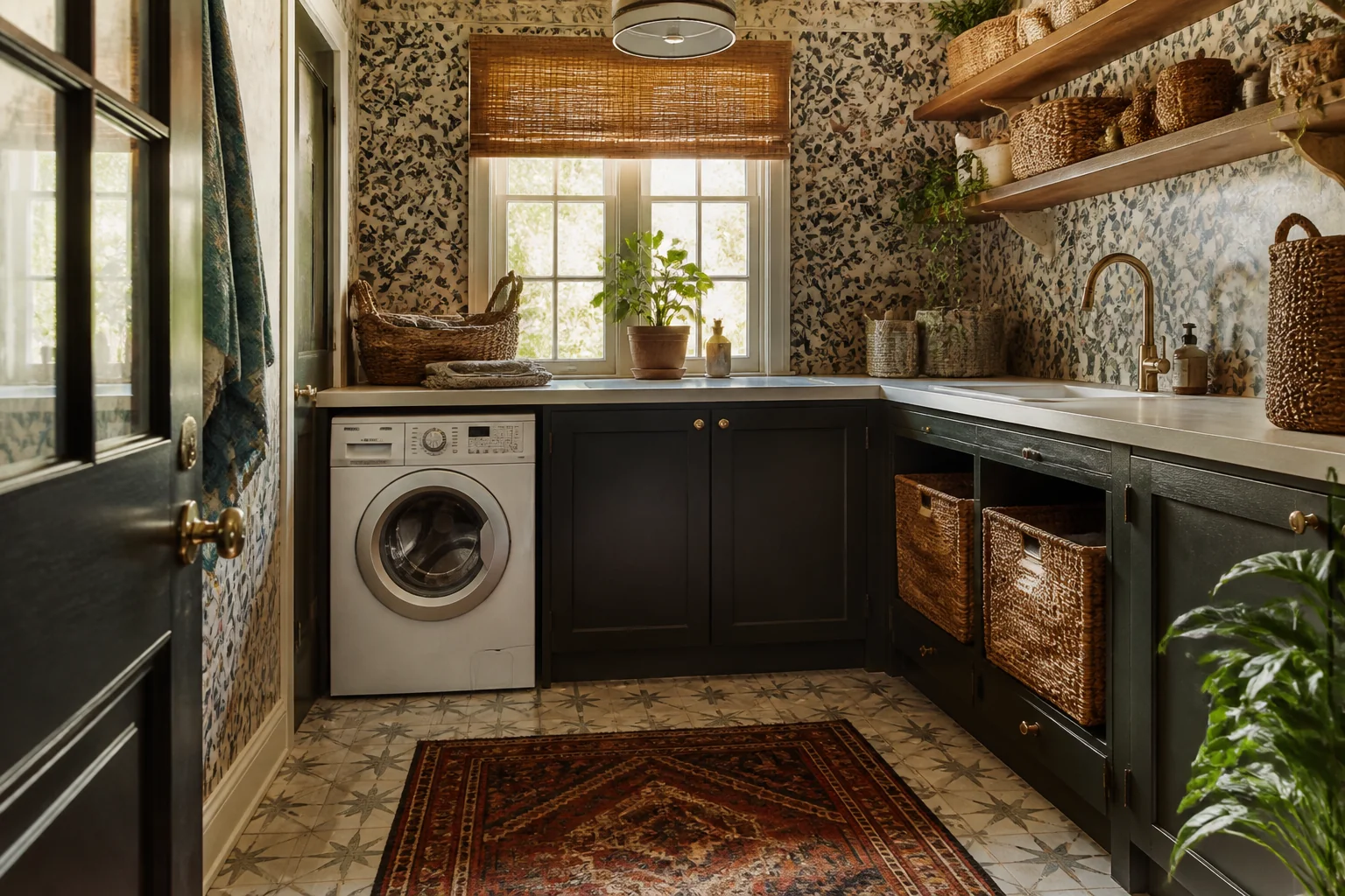 A Bohemian laundry room remodel