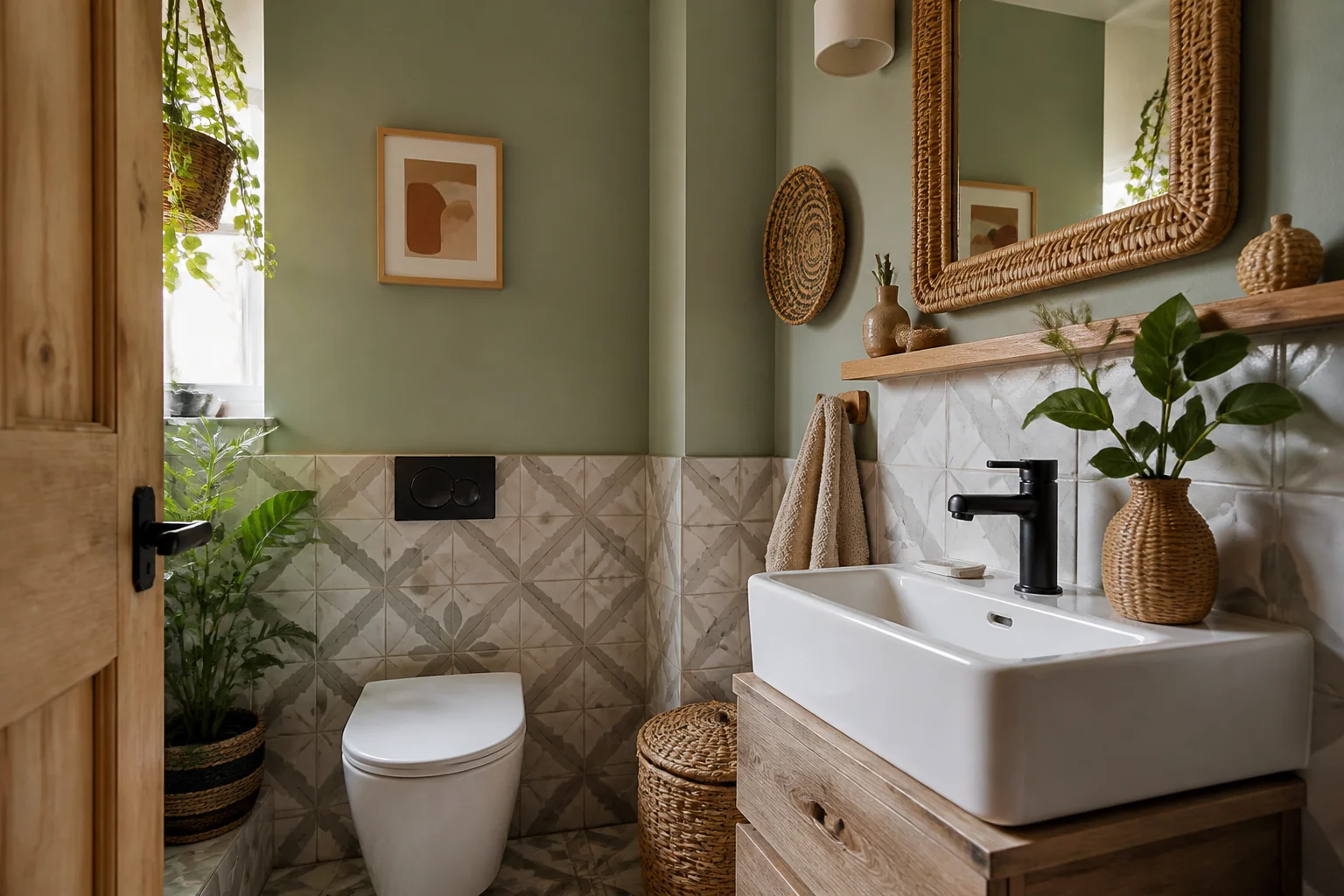 A Bohemian powder room remodel