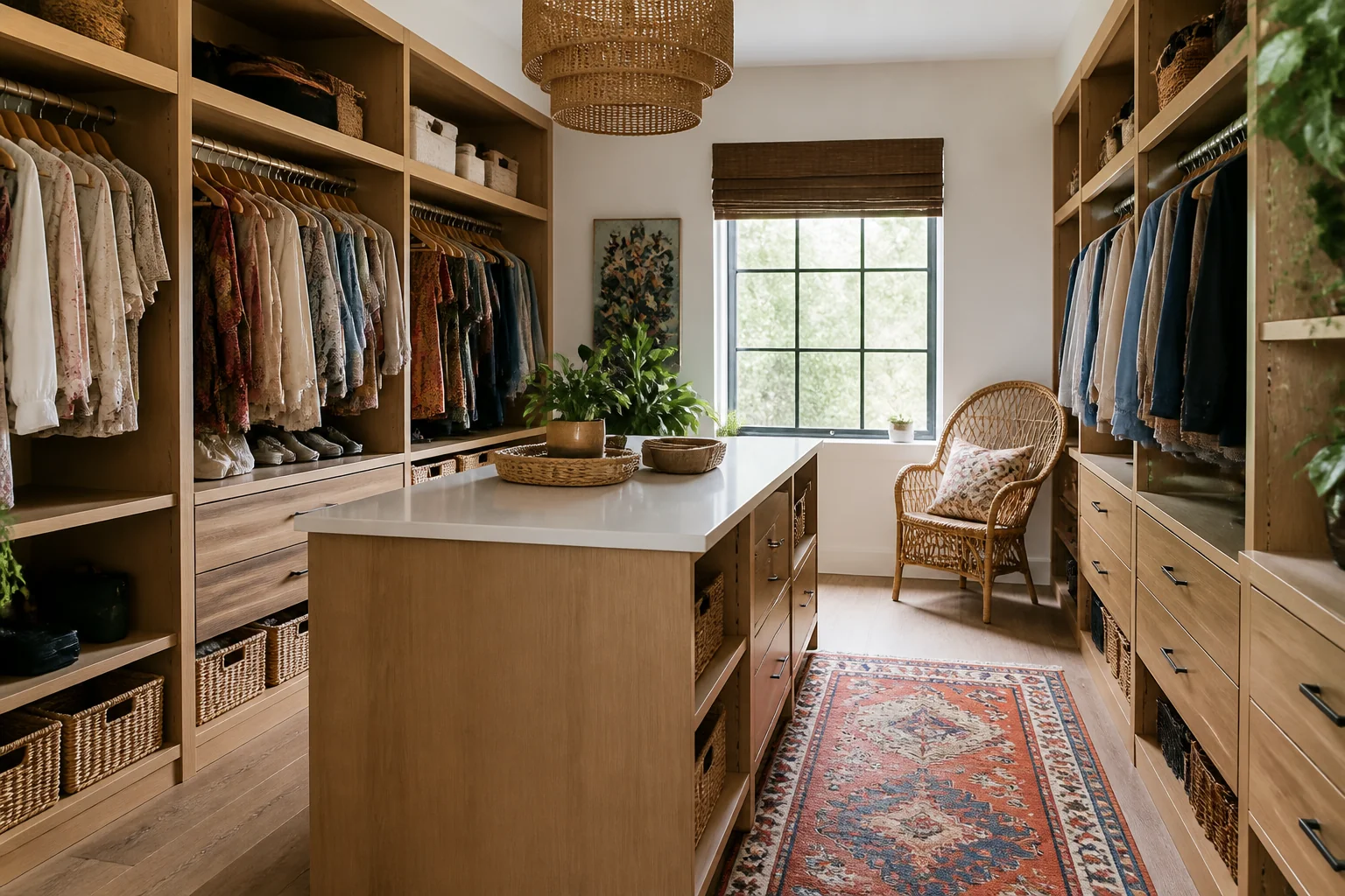 A Bohemian walk-in closet remodel