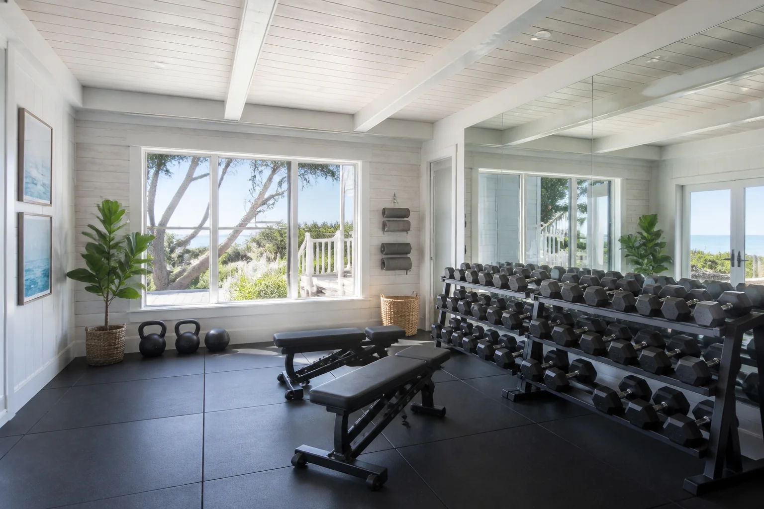 A Coastal home gym remodel