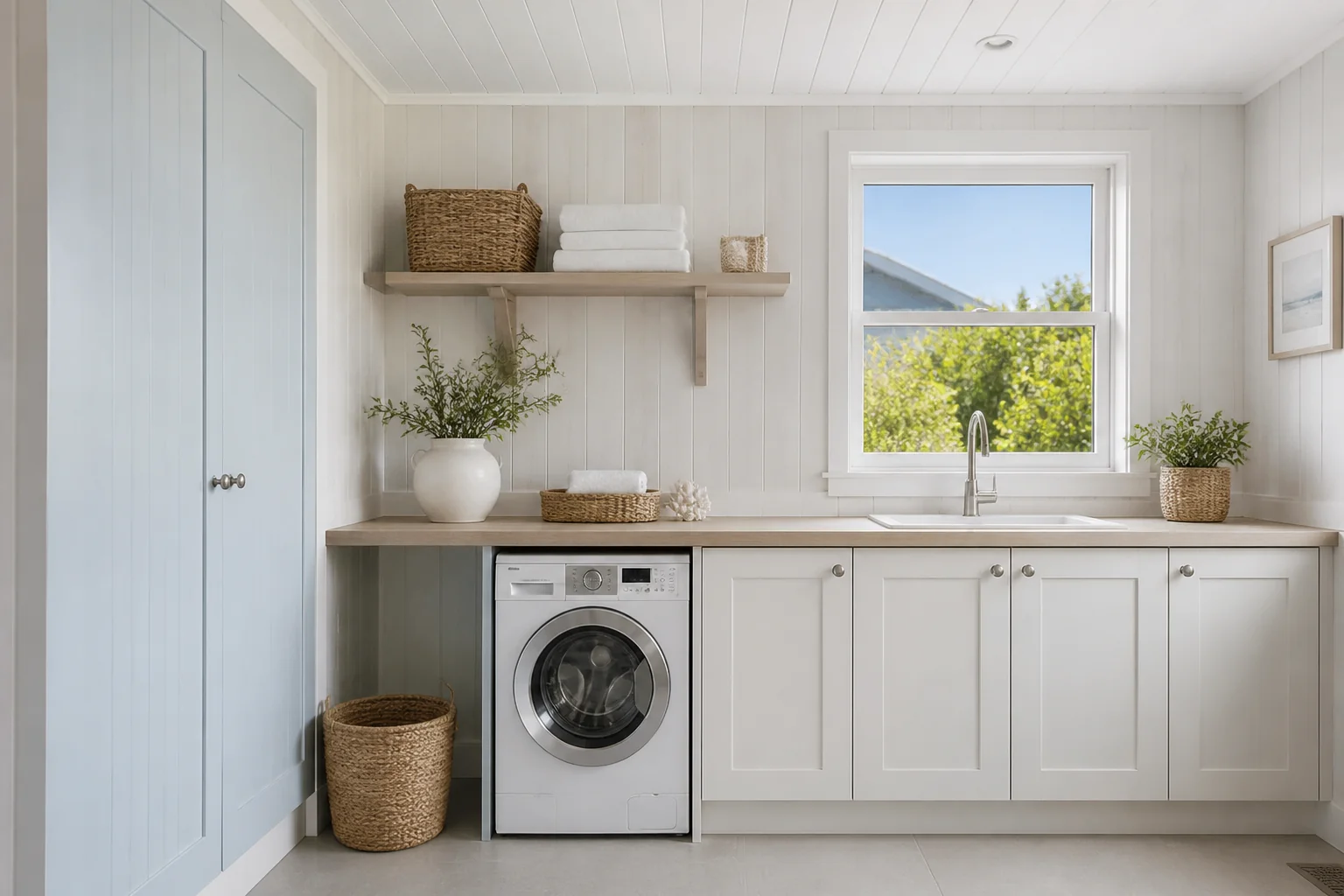 A Coastal laundry room remodel
