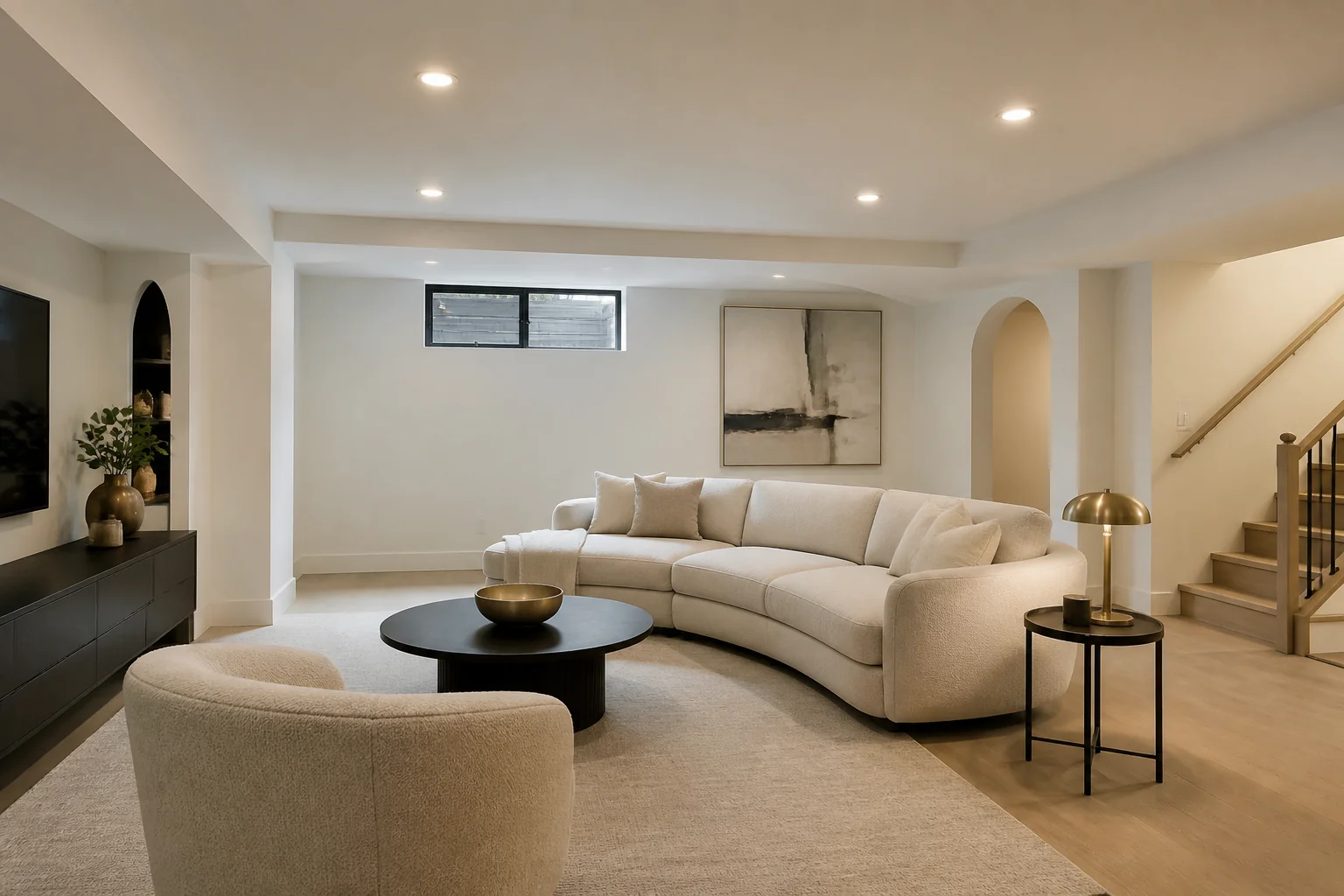 A Contemporary basement remodel