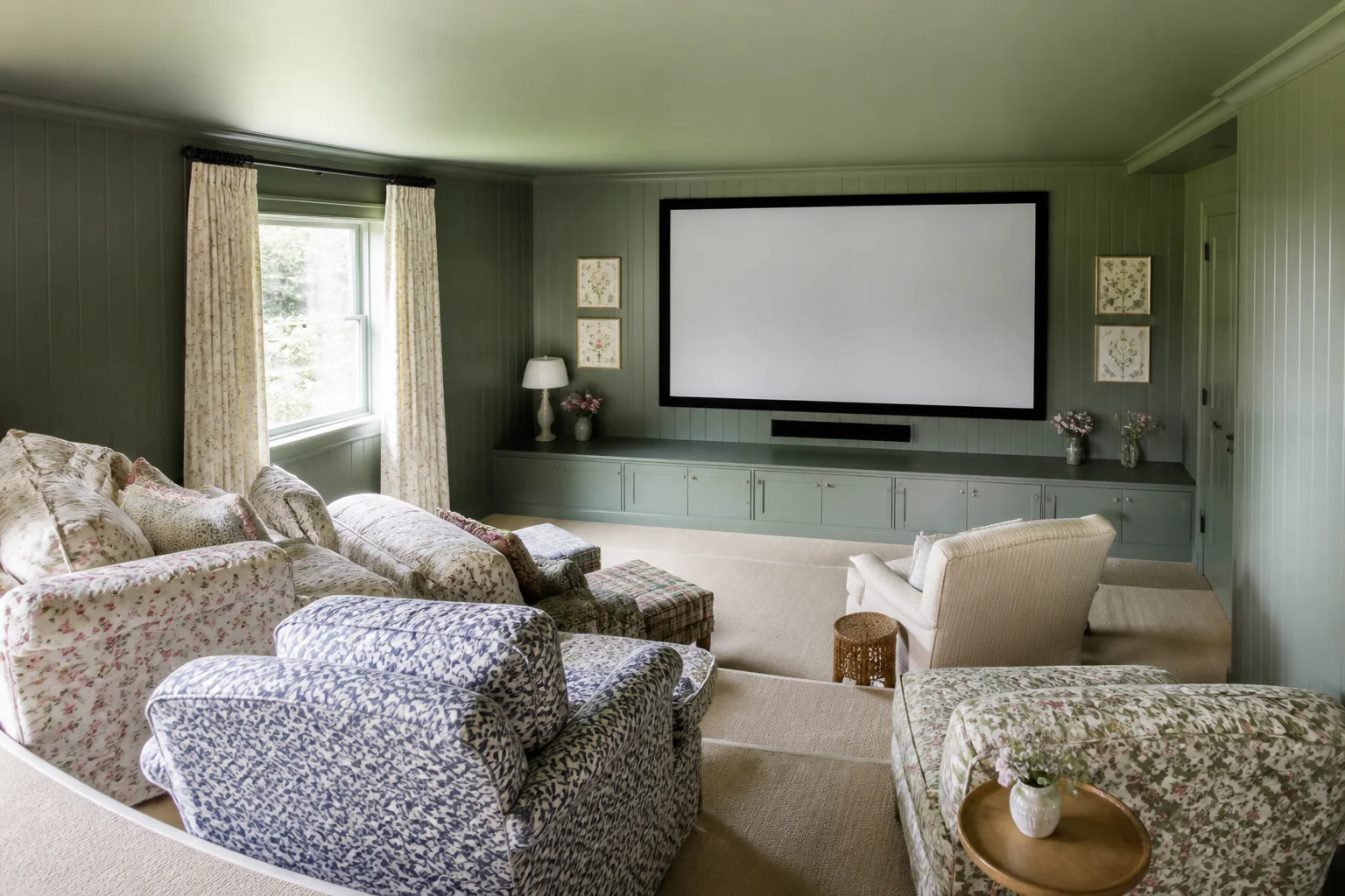 A Cottagecore media room remodel