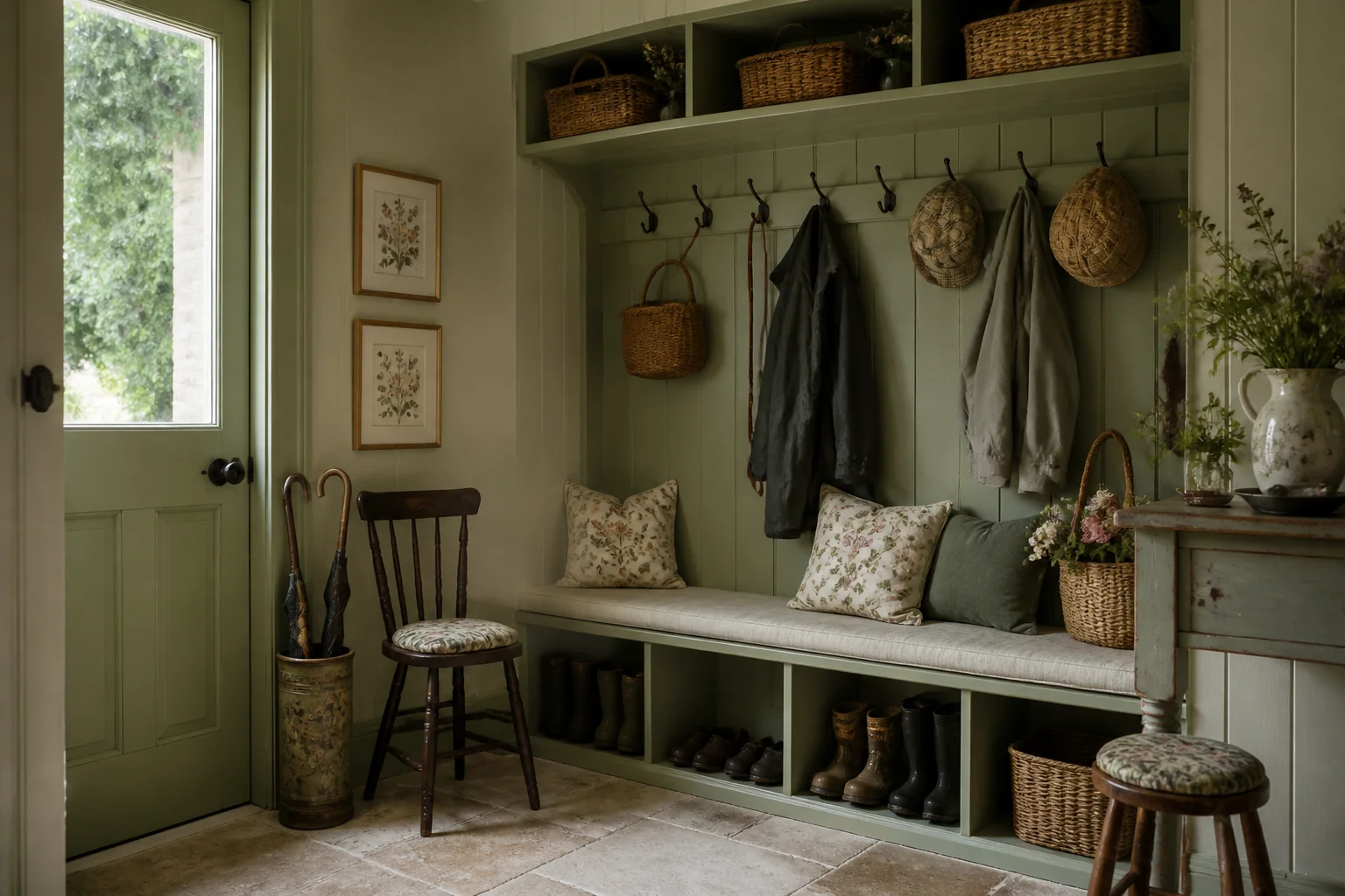 A Cottagecore mudroom remodel