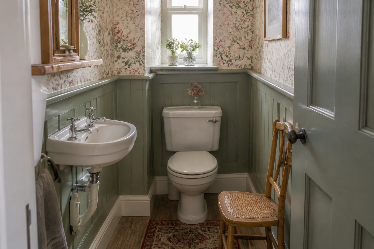 A Cottagecore powder room remodel