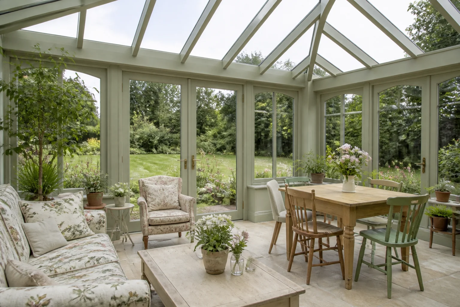 A Cottagecore sunroom remodel