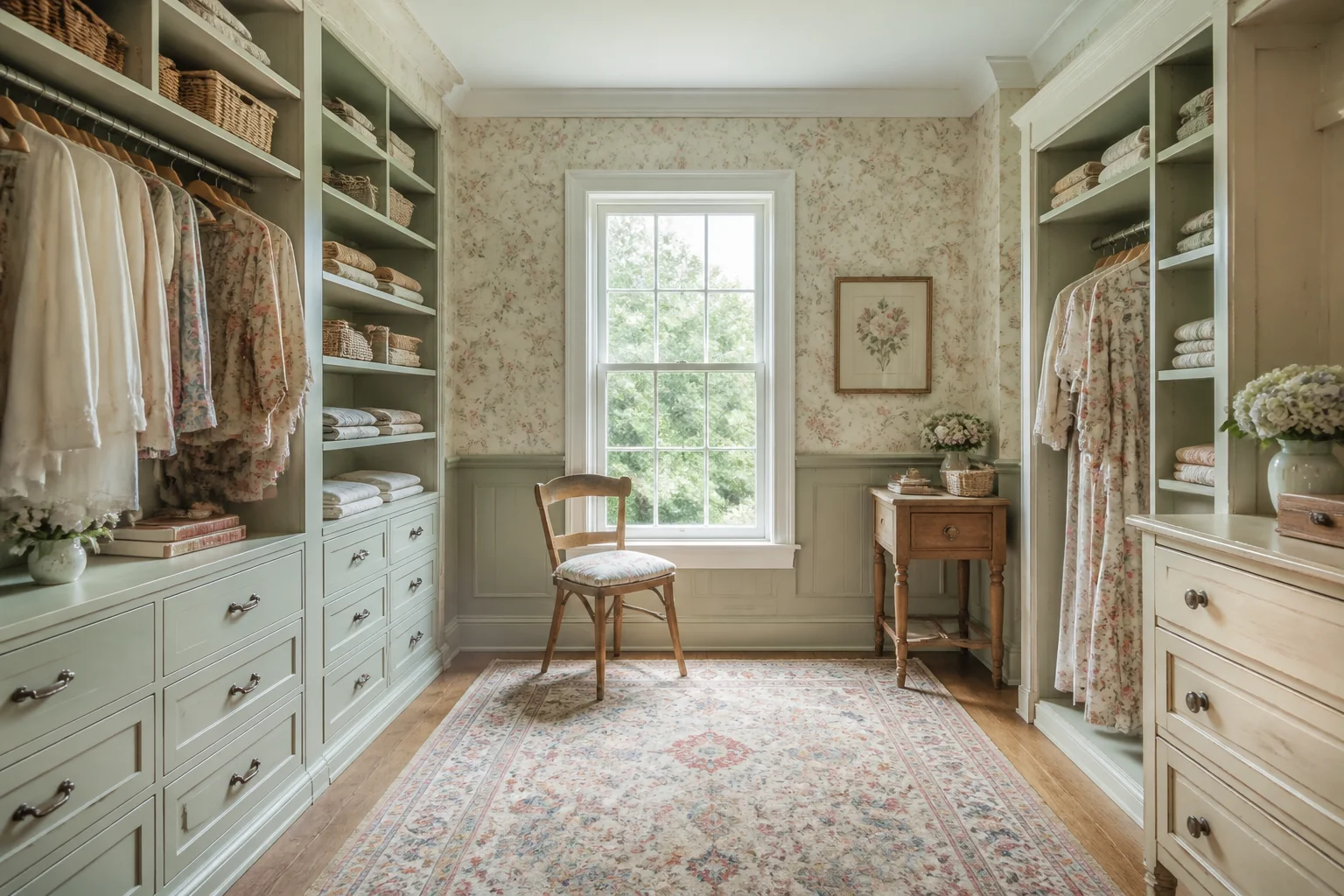 A Cottagecore walk-in closet remodel