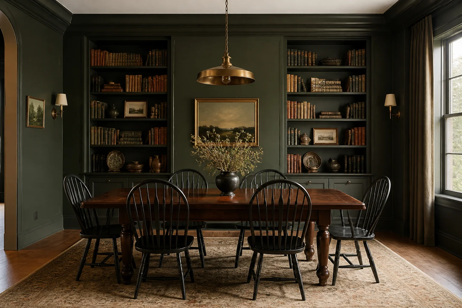 A Dark Academia dining room remodel