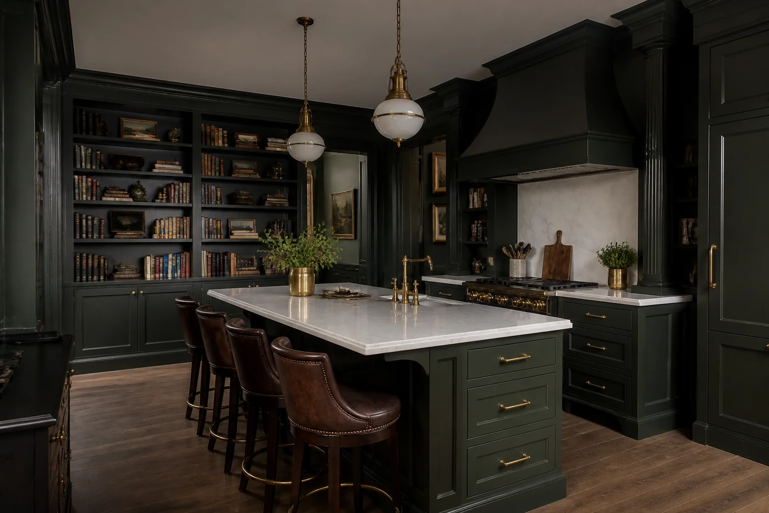 A Dark Academia kitchen island remodel