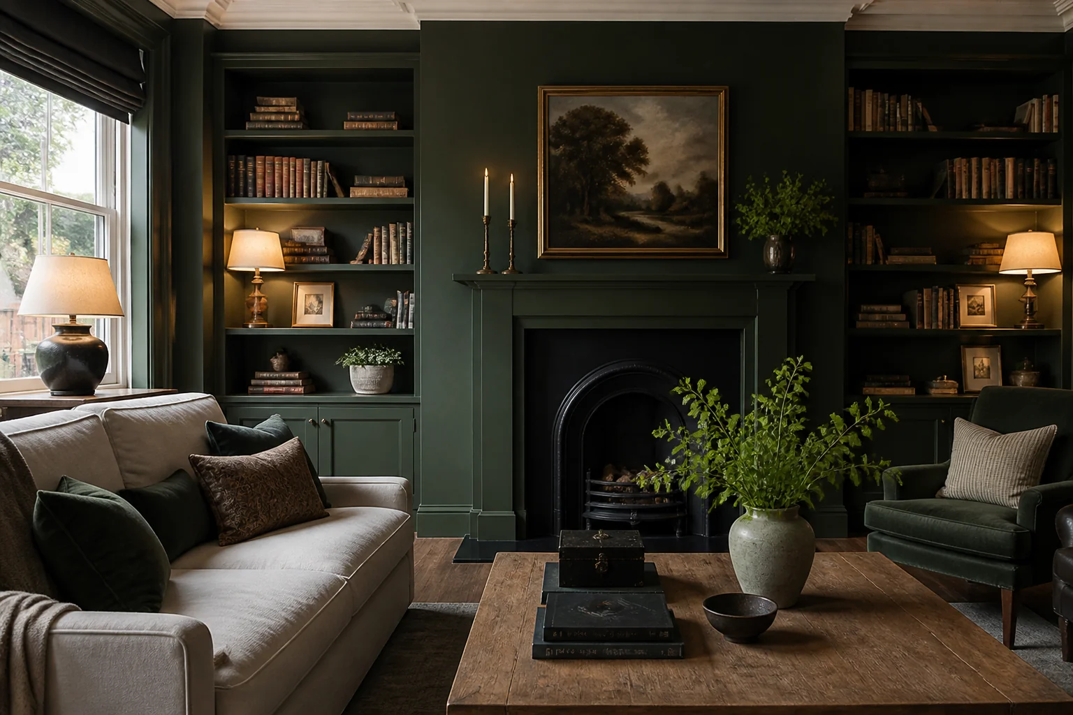 A Dark Academia living room remodel