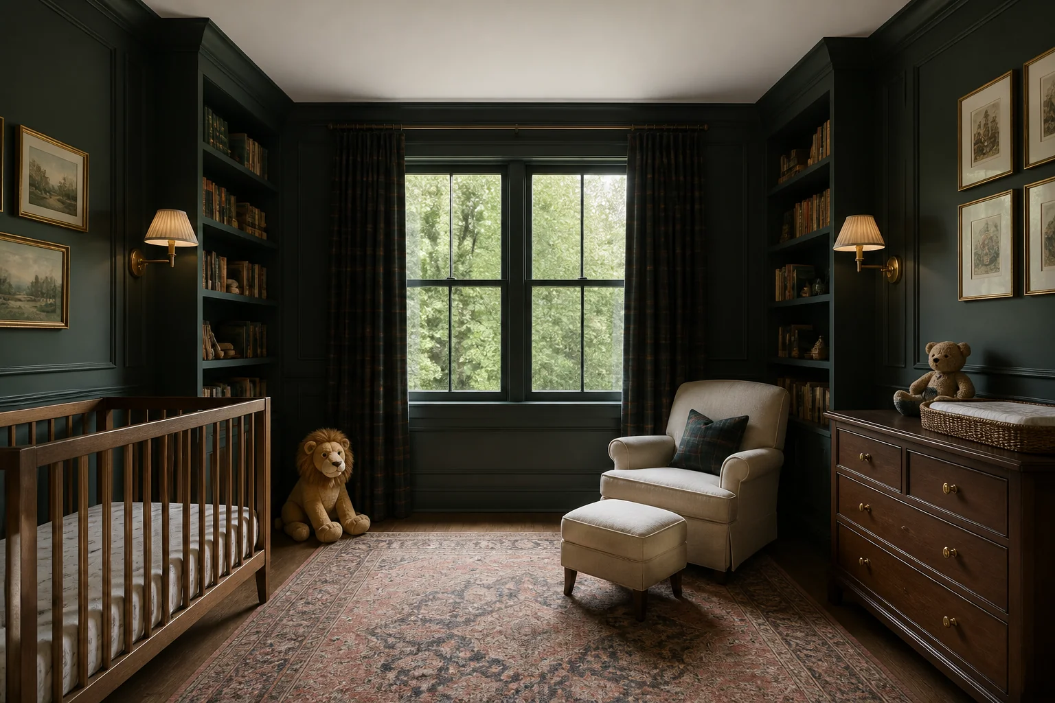 A Dark Academia nursery remodel