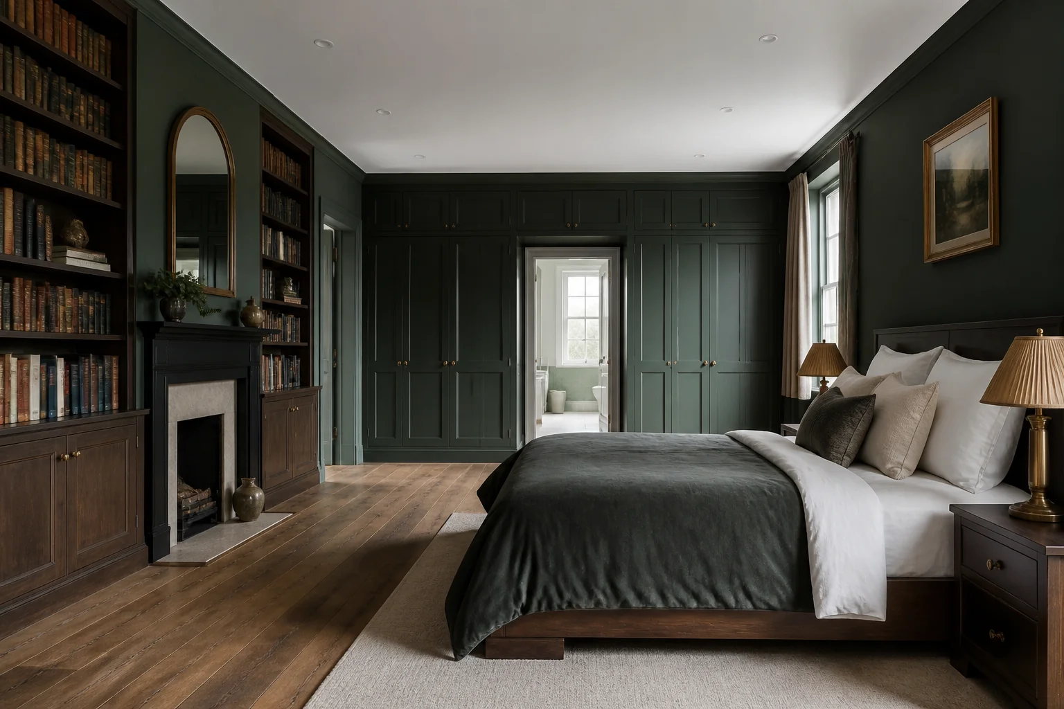 A Dark Academia primary bedroom remodel