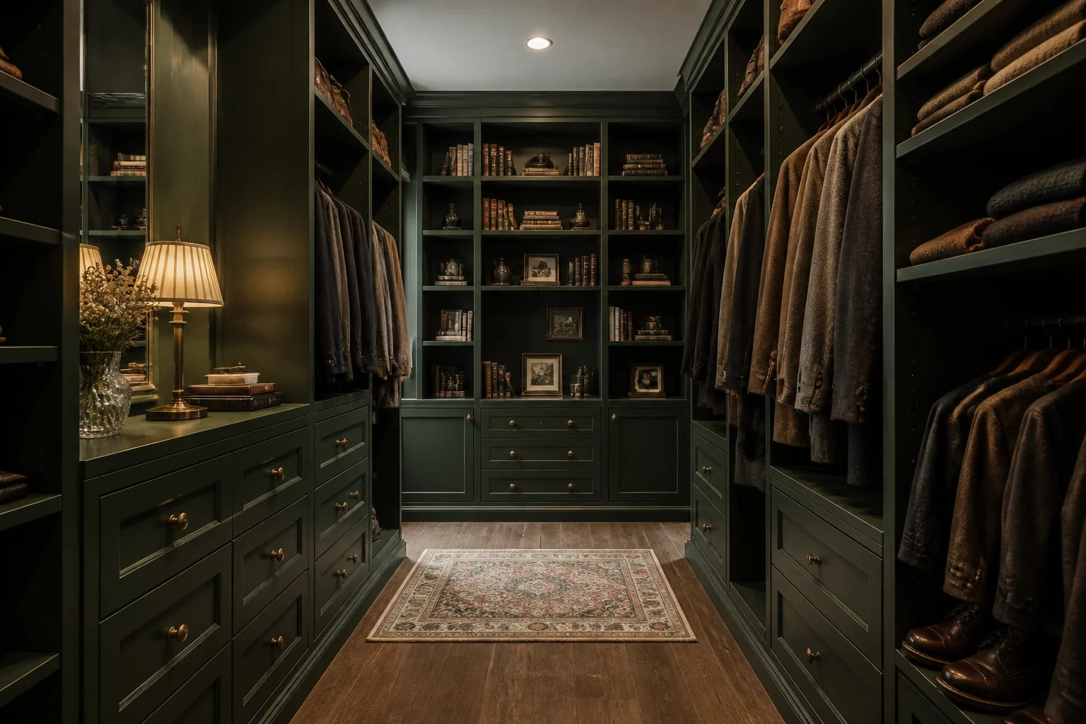 A Dark Academia walk-in closet remodel