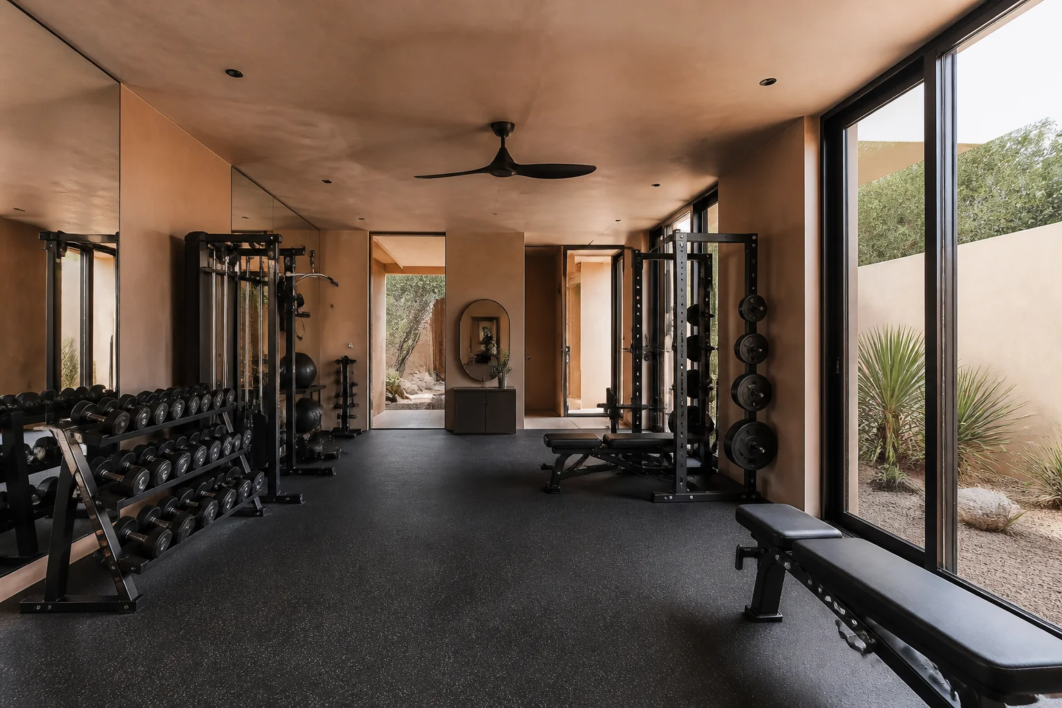 A Desert Modern home gym remodel