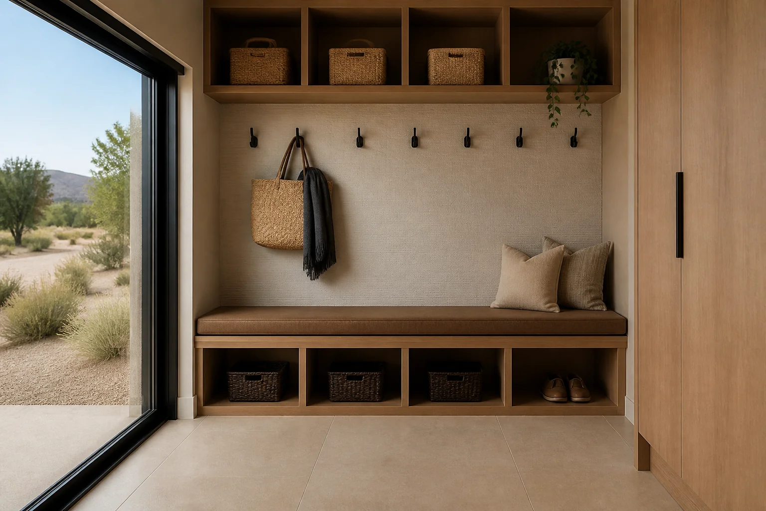 A Desert Modern mudroom remodel