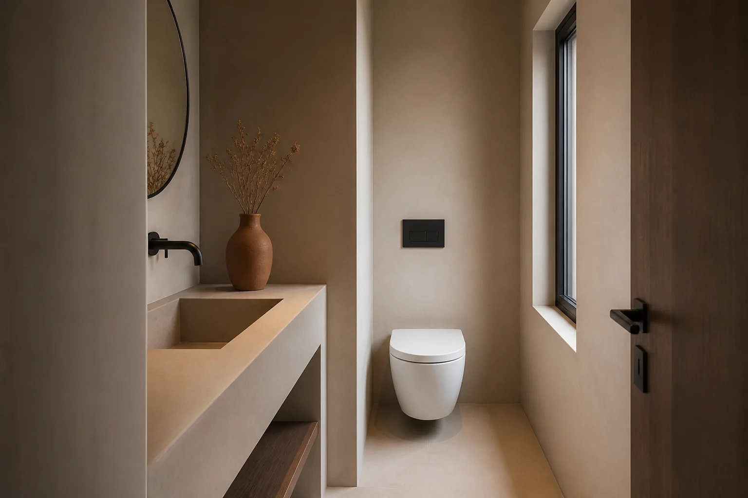 A Desert Modern powder room remodel
