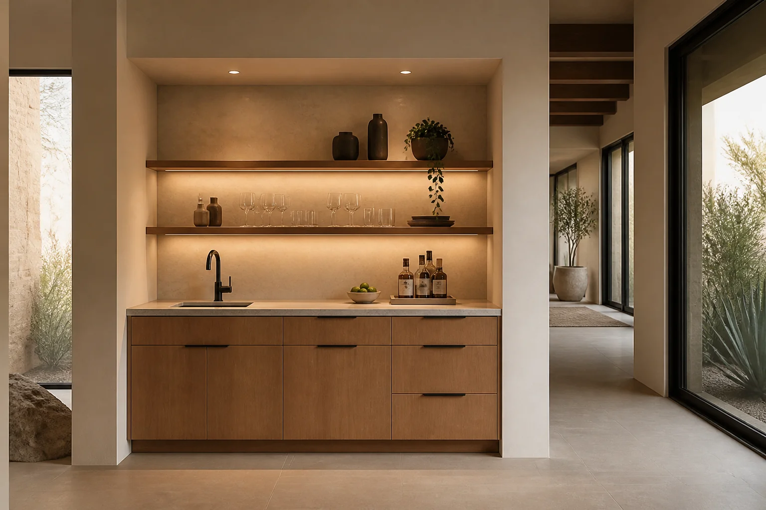 A Desert Modern wet bar remodel