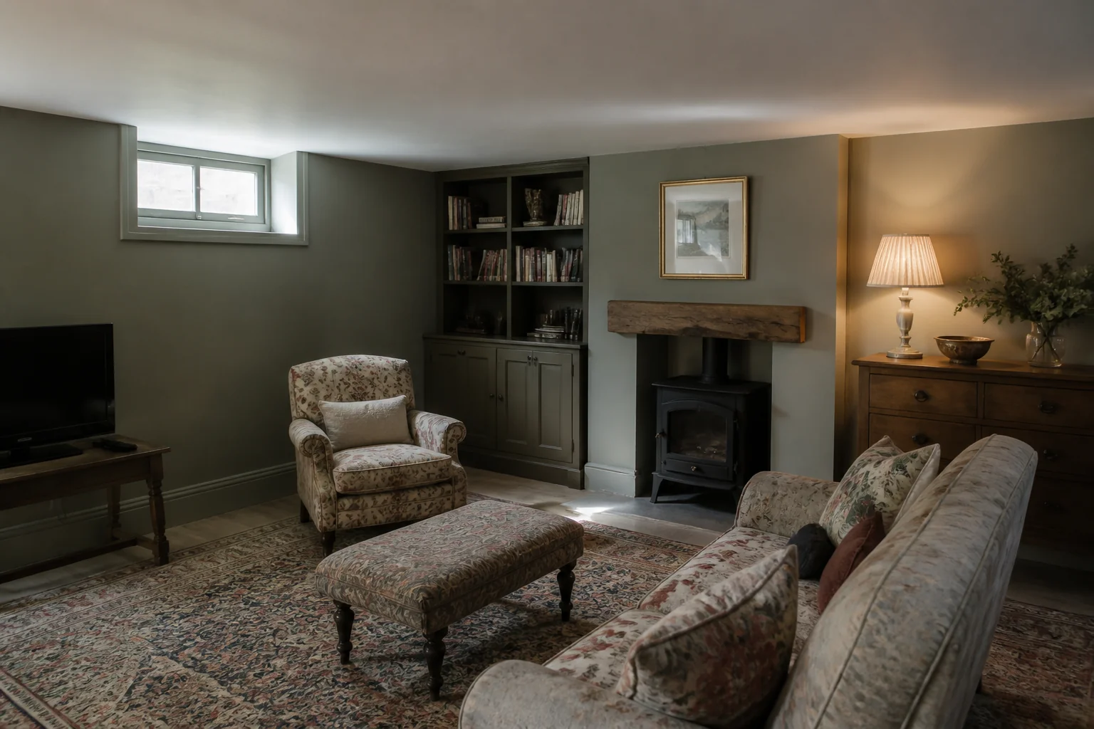 A English Country basement remodel