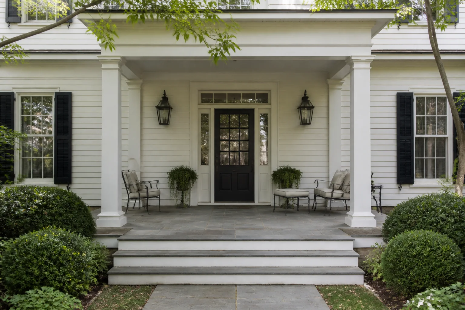 A English Country front porch remodel