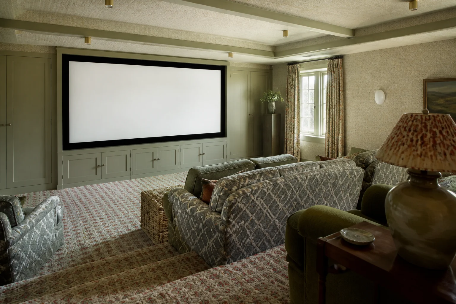 A English Country media room remodel