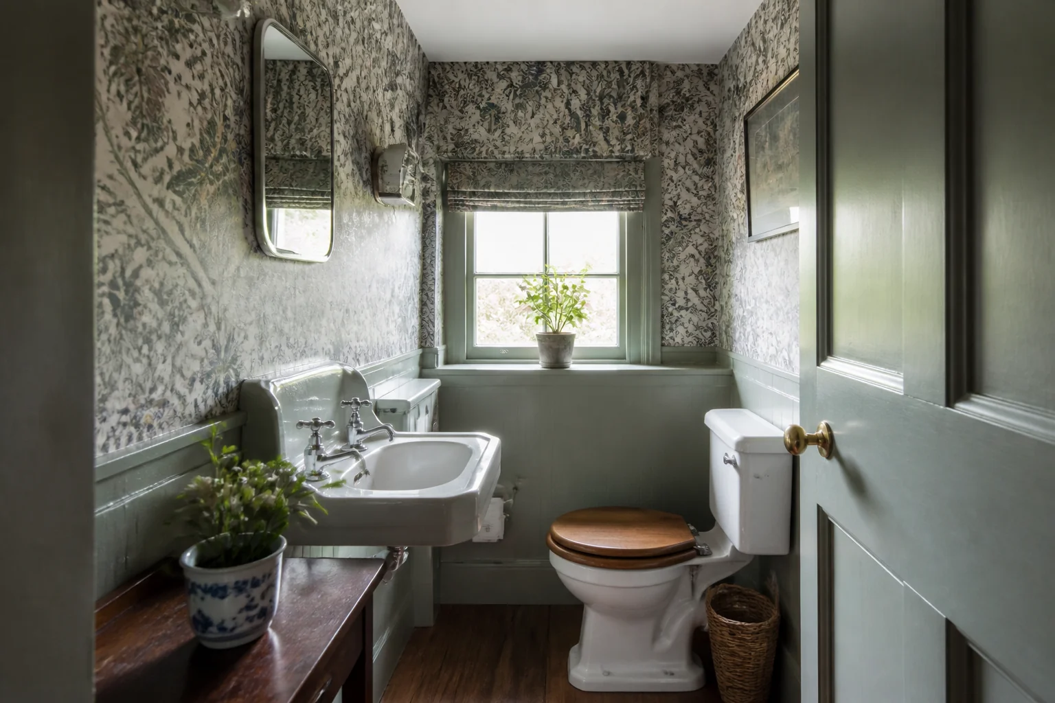 A English Country powder room remodel