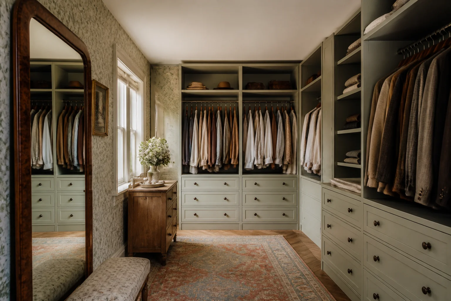 A English Country walk-in closet remodel