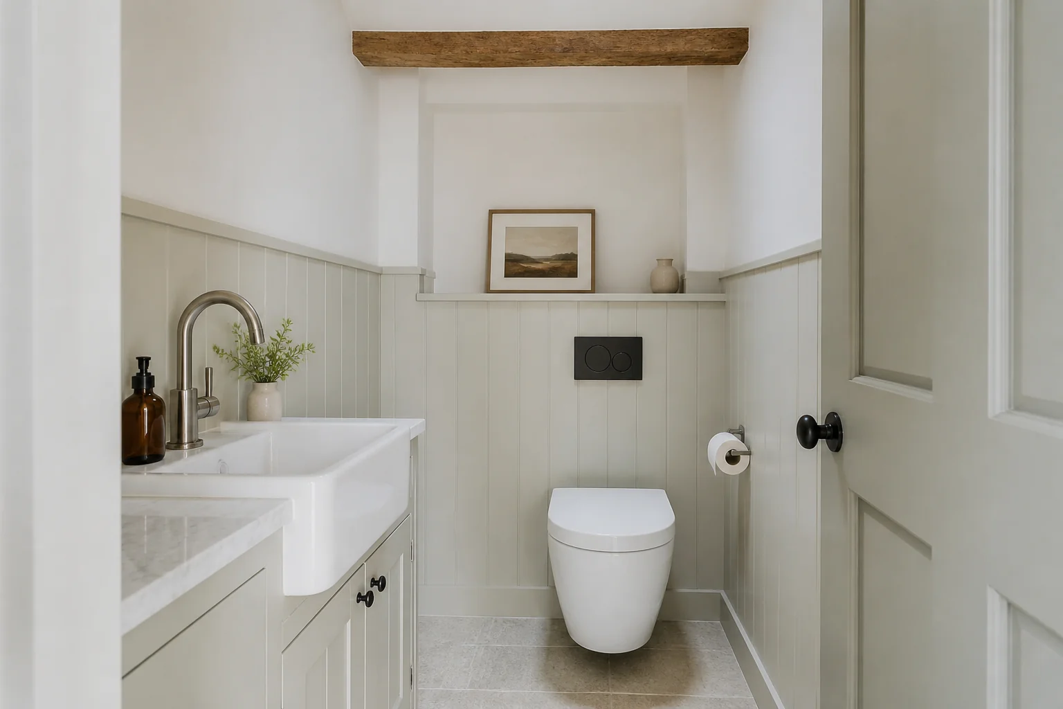 A Farmhouse powder room remodel