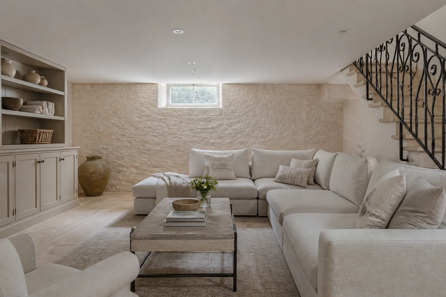 A French Country basement remodel