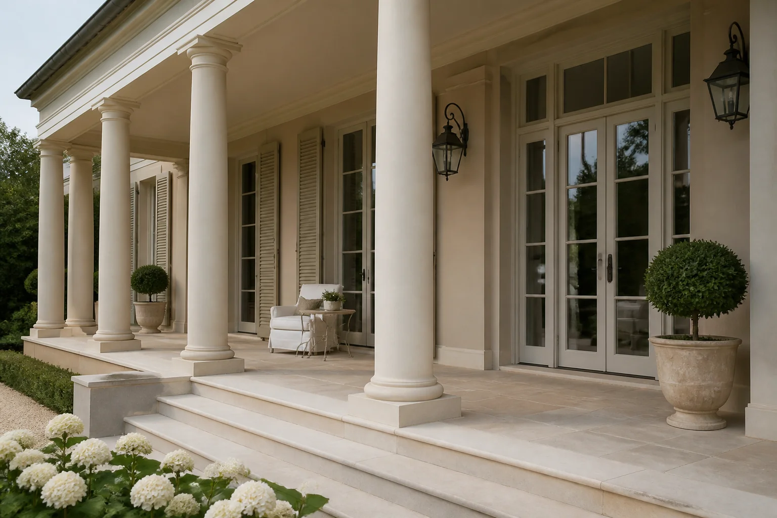 A French Country front porch remodel