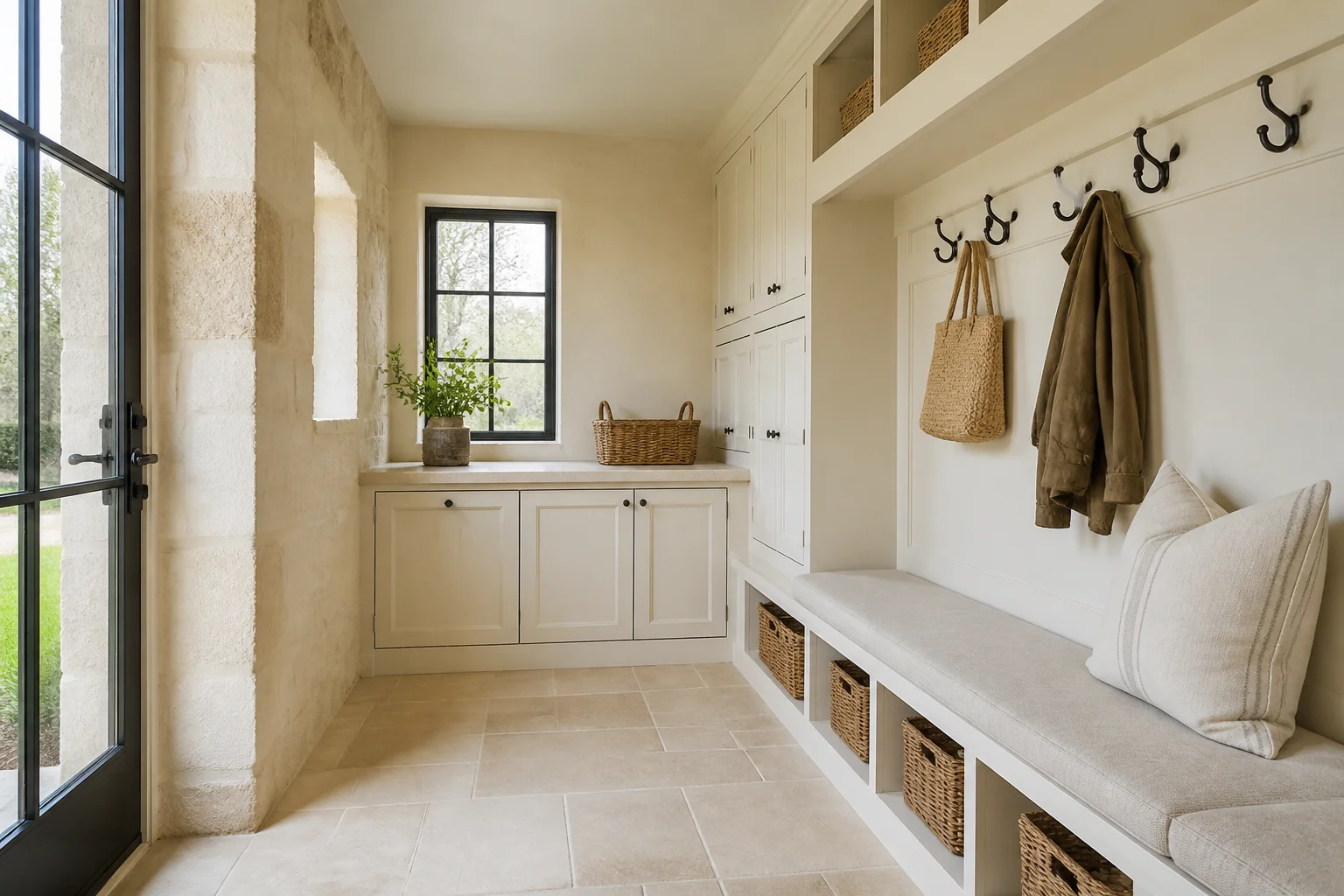 A French Country mudroom remodel