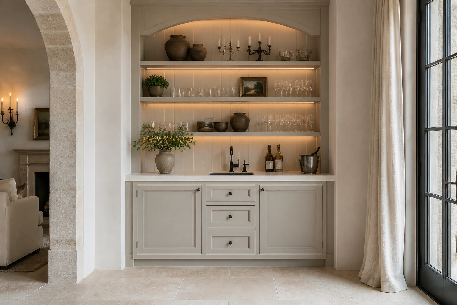 A French Country wet bar remodel