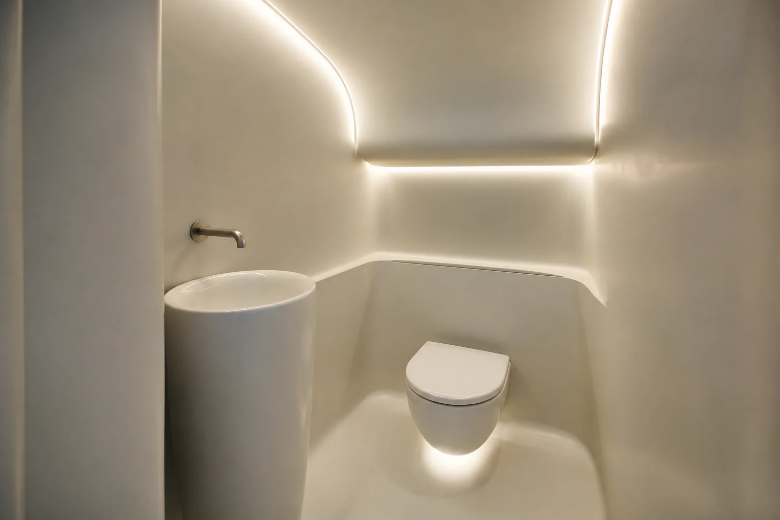 A Futuristic powder room remodel
