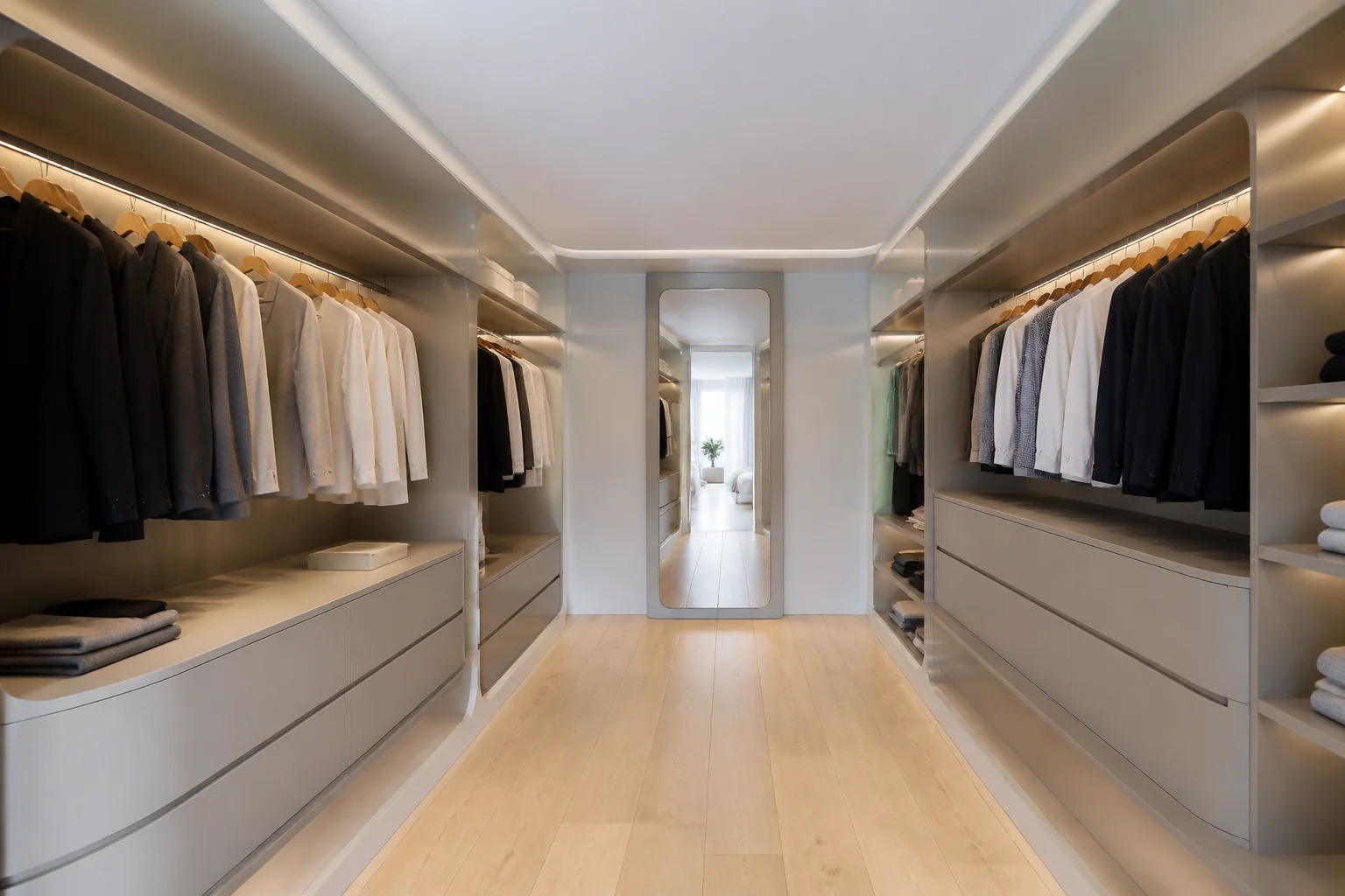 A Futuristic walk-in closet remodel
