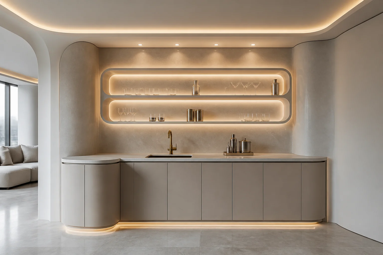 A Futuristic wet bar remodel