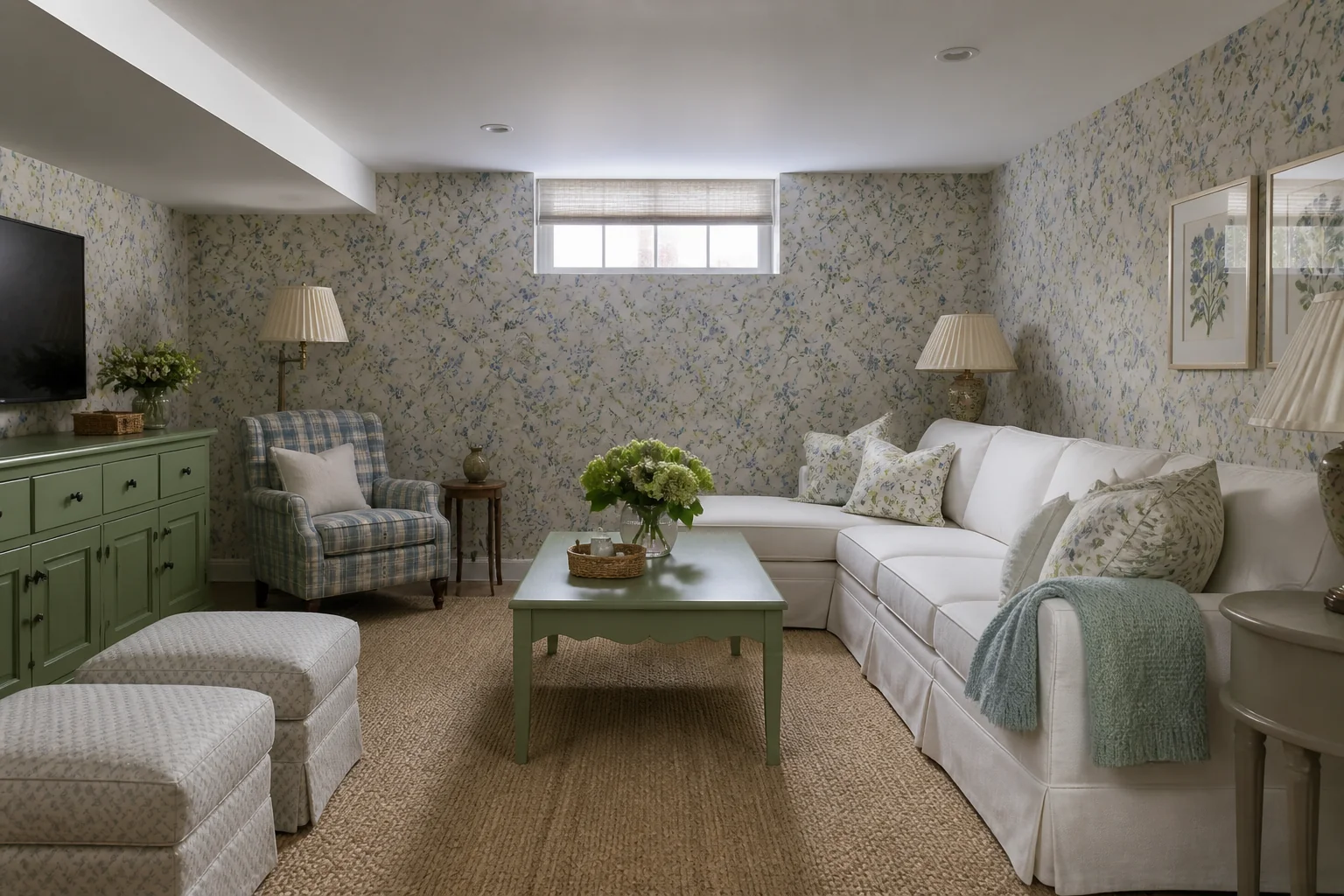 A Grandmillennial basement remodel
