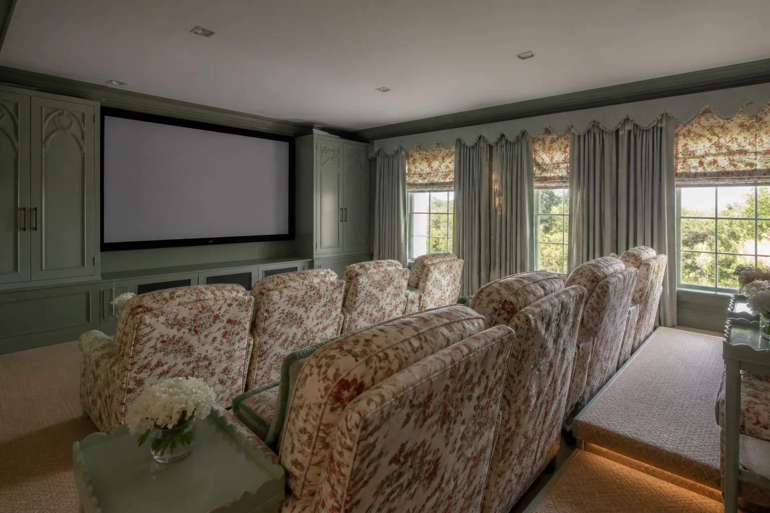 A Grandmillennial media room remodel