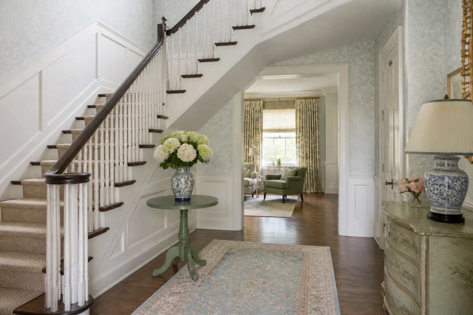 A Grandmillennial staircase remodel