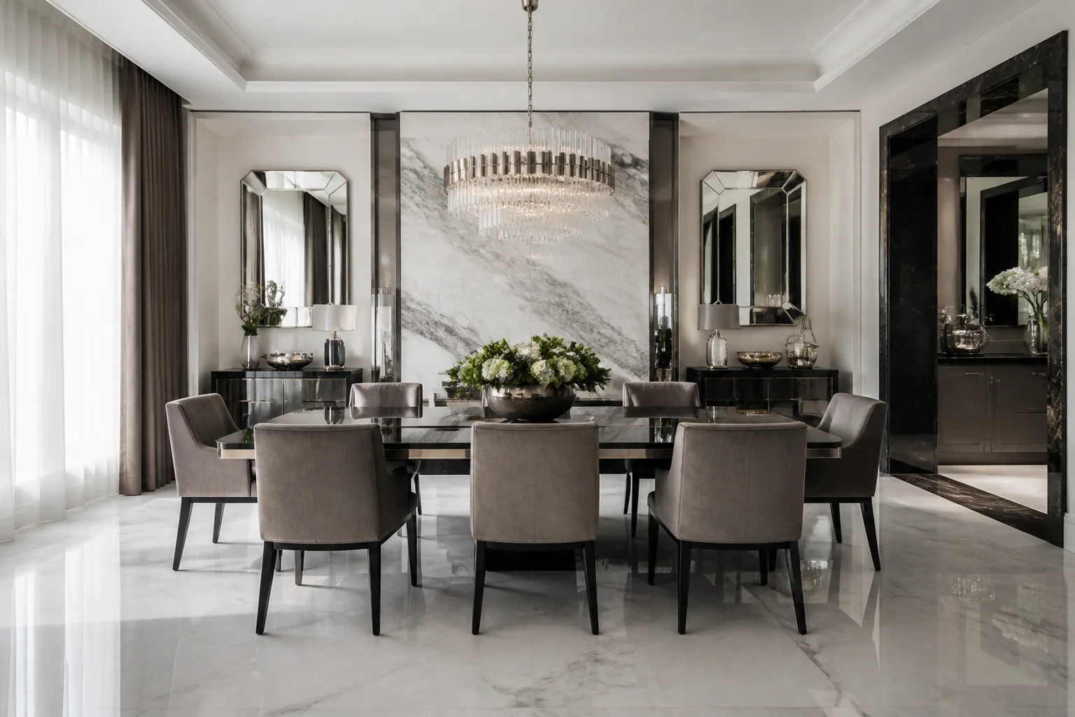 A Hollywood Glam dining room remodel