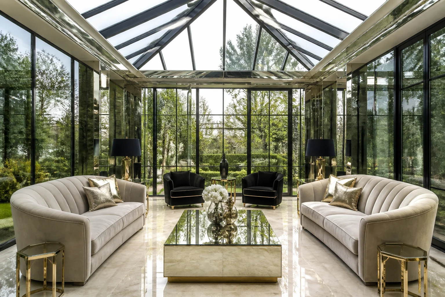 A Hollywood Glam sunroom remodel