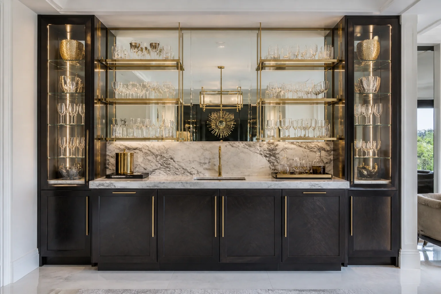 A Hollywood Glam wet bar remodel