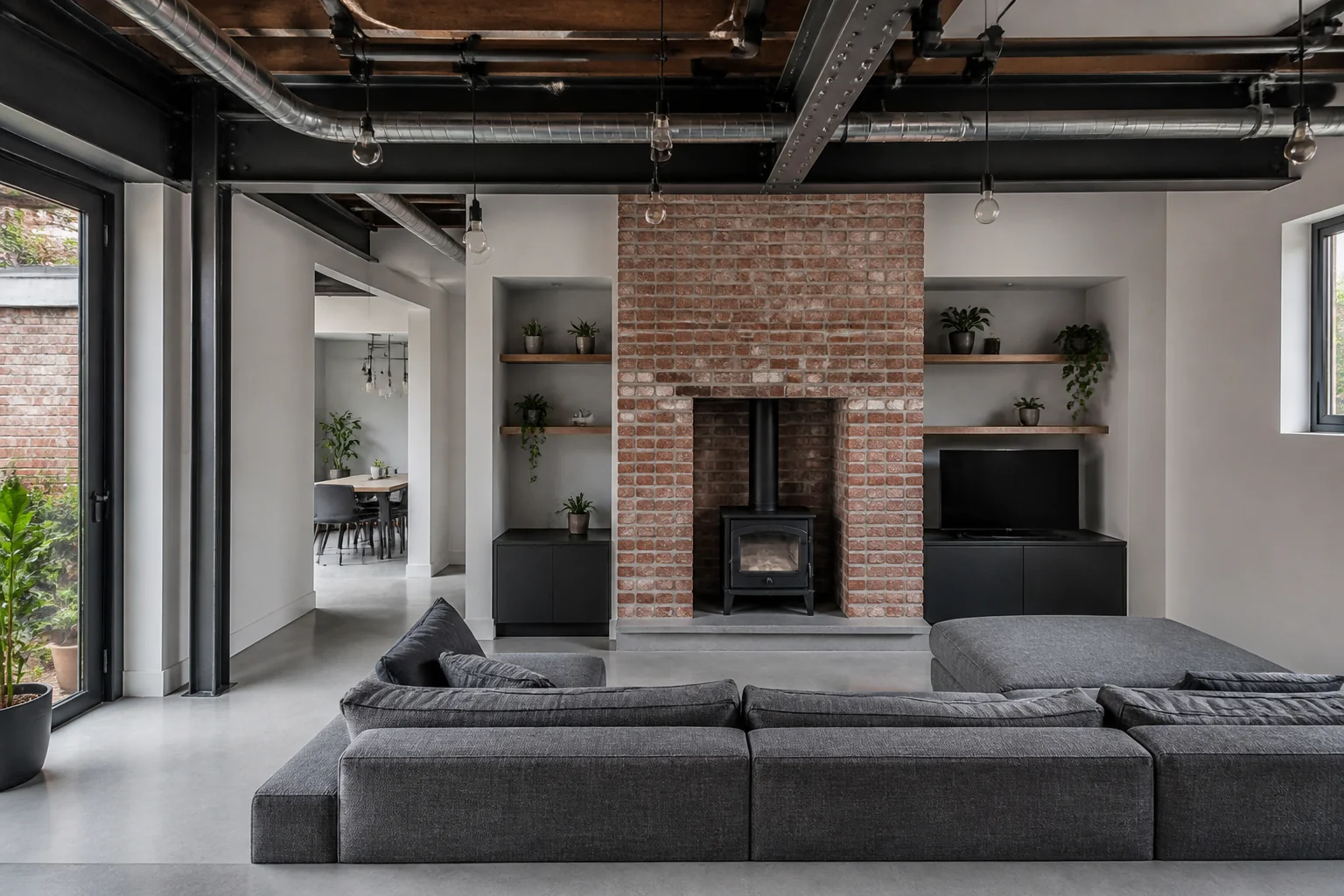A Industrial living room remodel