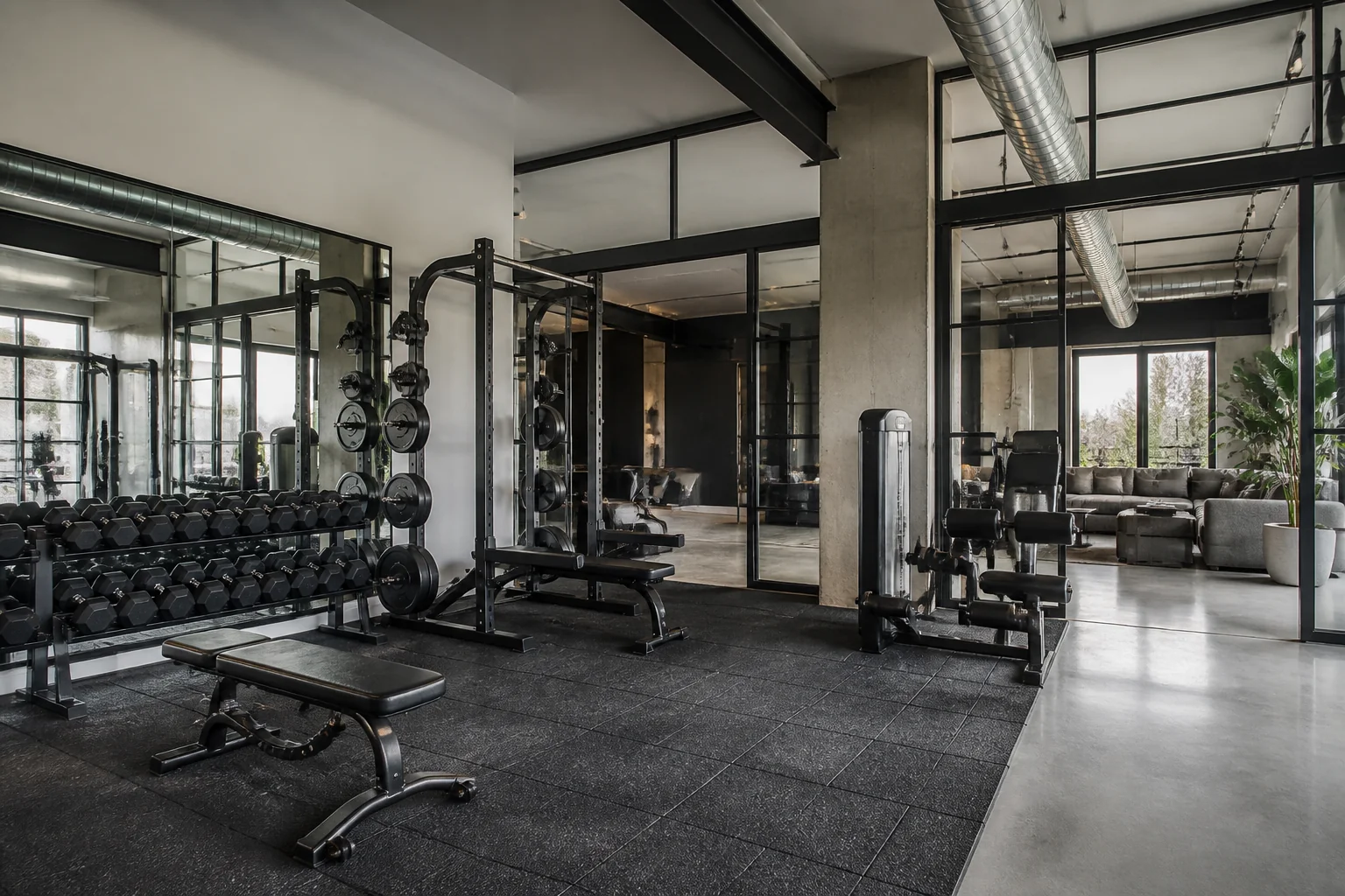 A Industrial Loft home gym remodel